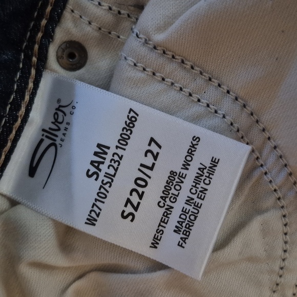 NWT New Silver Boyfriend Sam Jean's Women's Size 20 - Picture 5 of 7
